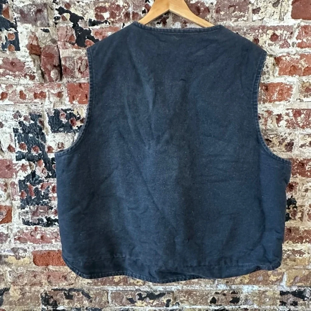 Carhartt V26 BLK Vest Mens 2XL Black Canvas Fleece Sherpa Lined Zip Relaxed
